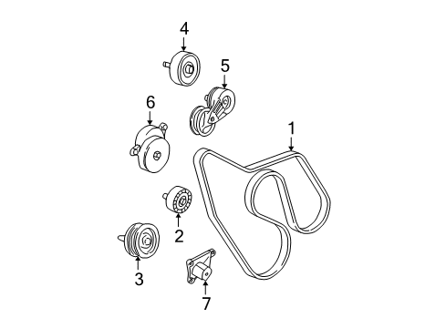 2000 GMC C2500 Belts & Pulleys, Cooling Diagram 3 - Thumbnail