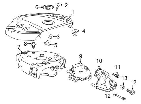 2016 Cadillac CTS Engine Appearance Cover Diagram 2 - Thumbnail
