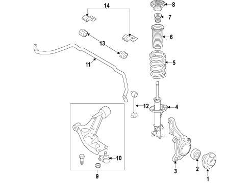 2013 Chevy Spark Stabilizer Link Diagram for 95947829