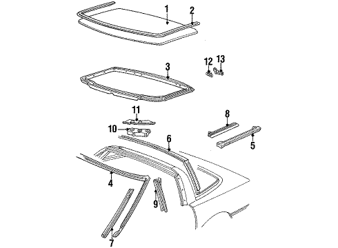 1994 Chevy Corvette Roof & Components Diagram