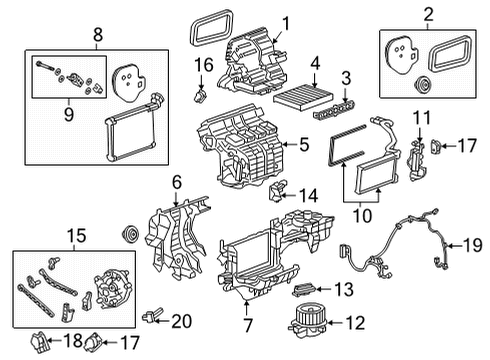 2021 Chevy Silverado 3500 HD A/C Evaporator & Heater Components Diagram