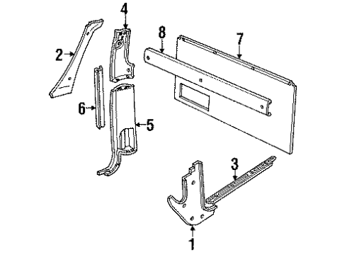 1992 GMC Sonoma Interior Trim Diagram
