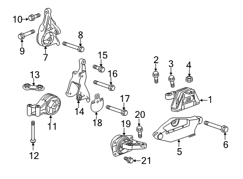 2015 Cadillac SRX Engine & Trans Mounting Diagram 2 - Thumbnail