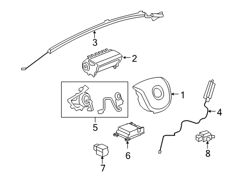 2008 Pontiac G8 Front Impact Sensor Diagram for 92164400