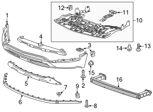 2018 Chevy Trax Lower Impact Bar Diagram for 42554932