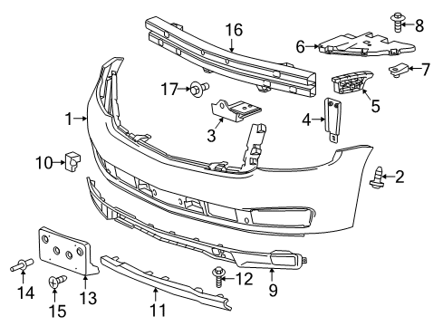 2015 Chevy Tahoe Front Bumper Diagram