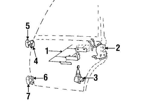 1986 Buick Century Rear Door - Lock & Hardware Diagram