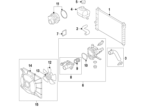 2009 Pontiac G3 Fan Blade Diagram for 93744898