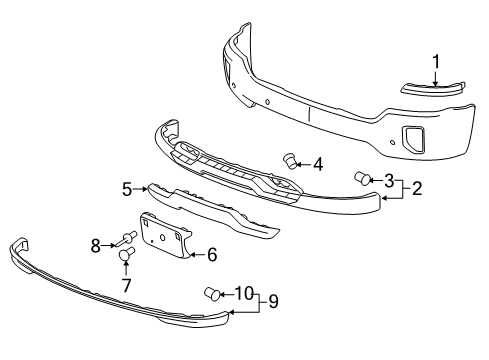 2016 Chevy Silverado 1500 Bumper Filler Diagram for 84029773
