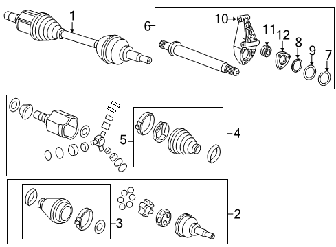 2014 Chevy Sonic Drive Axles - Front Diagram