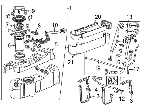 2014 Chevy Silverado 3500 HD Front Nox Sensor Diagram for 12671387