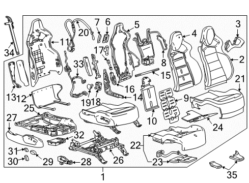 2017 Chevy Corvette Position Sensor, Front Driver Side Diagram for 23186483