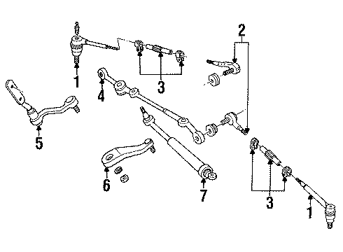 1992 GMC Typhoon P/S Pump & Hoses, Steering Gear & Linkage Diagram 3 - Thumbnail