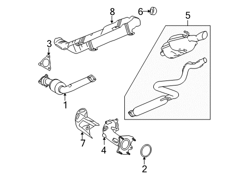 2008 Chevy HHR Exhaust Pipe Diagram for 20766958