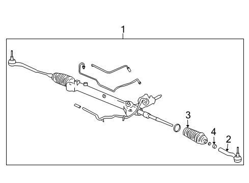 2011 Cadillac STS Outer Tie Rod Diagram for 89060262
