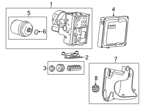2015 Cadillac ELR ABS Components Diagram