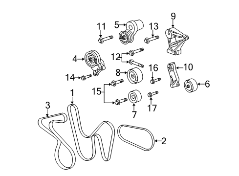 2012 Cadillac CTS Belts & Pulleys, Cooling Diagram 4 - Thumbnail