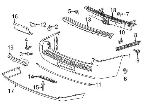 2017 Cadillac Escalade Rear Bumper Diagram