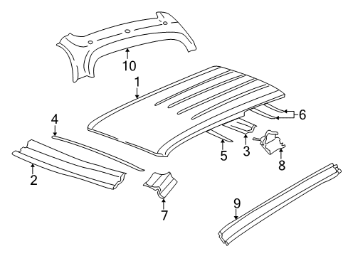 2005 Buick Rainier Roof & Components Diagram
