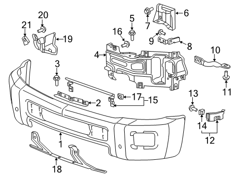 2015 Chevy Silverado 2500 HD Center Support, Front Diagram for 22978549