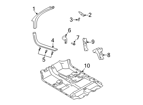2004 Chevy Monte Carlo Interior Trim - Pillars, Rocker & Floor Diagram
