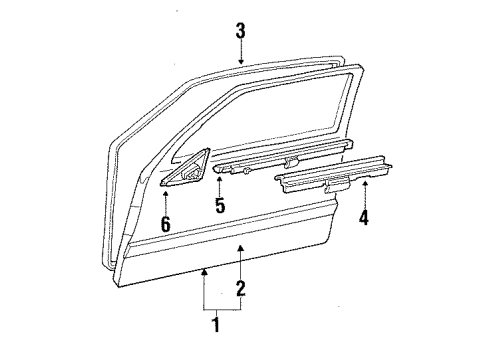 1986 Buick Skylark Mirror Outside, Black, Rear Driver Side Diagram for 20627893