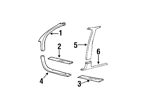 1995 Oldsmobile Cutlass Supreme Sill Plate, Front Passenger Side Diagram for 10072512