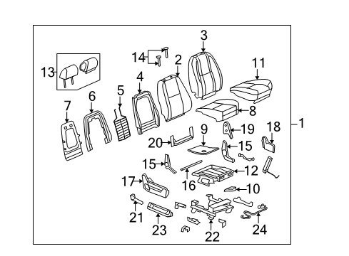 2009 Chevy Silverado 1500 Seat Cover, Titanium Diagram for 25863510