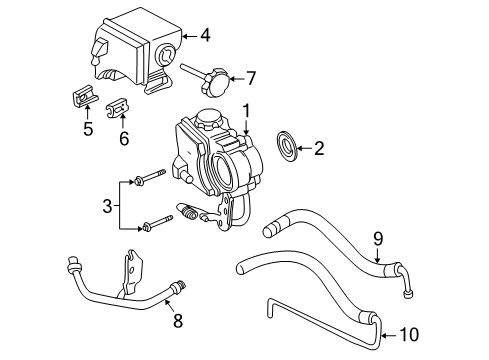 1999 Oldsmobile Alero Power Steering Pump Diagram for 26072516