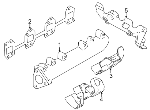 2023 GMC Sierra 3500 HD Exhaust Manifold, Driver Side Diagram for 12702899