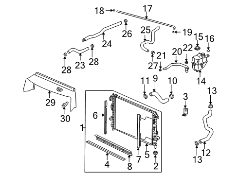 2002 Saturn Vue Radiator & Components Diagram 2 - Thumbnail
