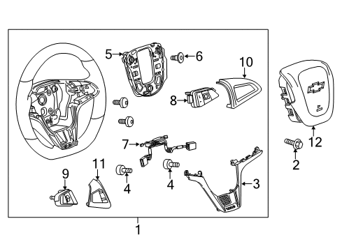2013 Chevy Camaro Steering Wheel Diagram for 22896550
