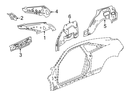 2011 Cadillac CTS Inner Structure - Quarter Panel Diagram 2 - Thumbnail