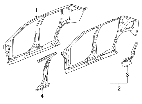 2007 Chevy Malibu Center Pillar Reinforcement, Outer Passenger Side Diagram for 22724354