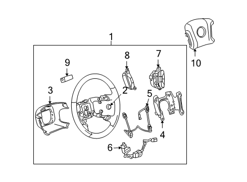 2007 Cadillac DTS Steering Column, Steering Wheel & Trim Diagram 5 - Thumbnail