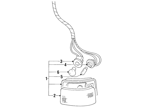 1993 Cadillac Seville Corner & Side Marker Lamps Diagram