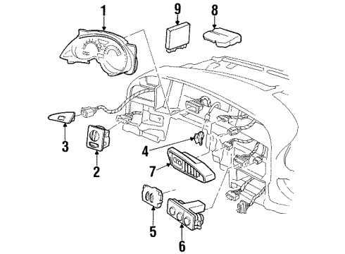 2000 Pontiac Grand Prix Cluster & Switches Diagram