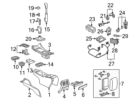 2005 Pontiac GTO Center Console Diagram