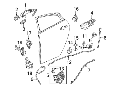 2022 Chevy Bolt EUV Lock Actuator, Rear Passenger Side Diagram for 13540568