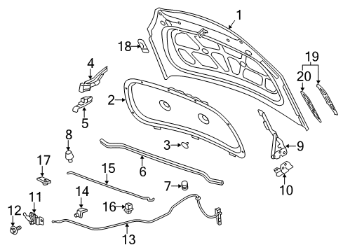 2015 Buick Verano Hood & Components, Exterior Trim Diagram