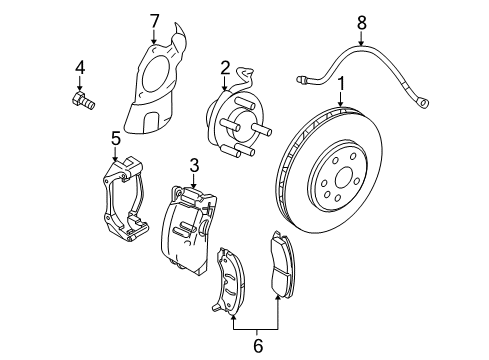 2011 Cadillac STS Backing Plate, Front Driver Side Diagram for 25948604