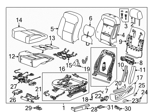 2016 Chevy Silverado 3500 HD Cushion Frame, Front Diagram for 13518950