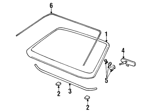 1997 Buick Riviera Windshield Glass, Reveal Moldings Diagram