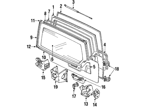 1998 Chevy Tracker Hinge Diagram for 96058937
