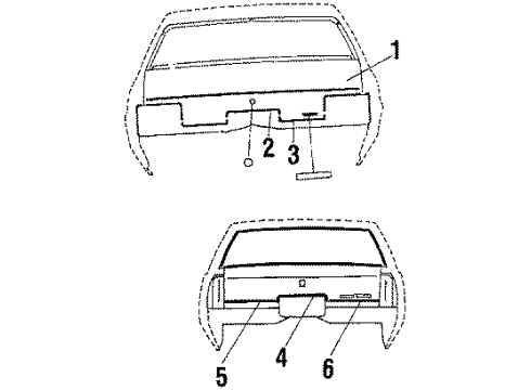 1984 Oldsmobile Cutlass Supreme Emblem, Rear Diagram for 20204857