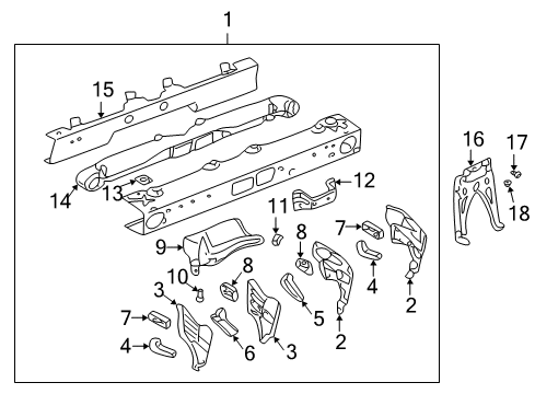 2001 Pontiac Aztek Bracket Brace Diagram for 10426313