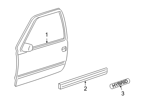2005 Chevy Silverado 1500 Nameplate, Front Diagram for 21995518