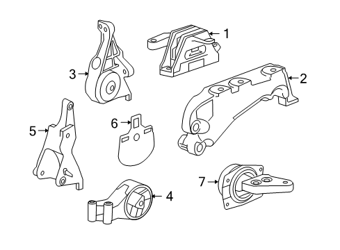 2013 Buick Regal Side Transmission Mount Diagram for 22862890