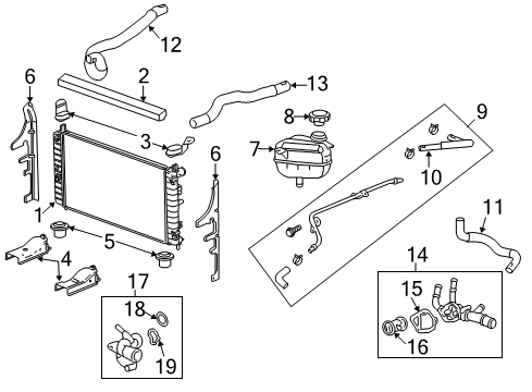 2007 Pontiac G6 Radiator & Components Diagram 3 - Thumbnail