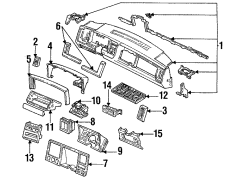 1992 GMC K2500 Suburban A/C & Heater Control Units Diagram